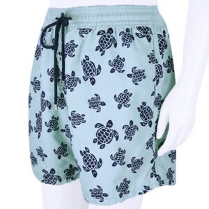 VILEBREQUIN KIDS Blue Turtle Print Swimtrunks